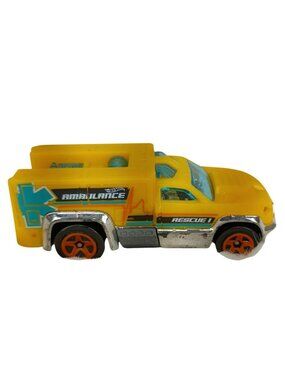 Hot Wheels Rescue Duty Ambulance Toy Car Yellow & Orange 2012 Mattel Indonesia